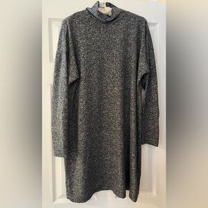 Uniqlo Charcoal Grey Knit Sweater Turtleneck Dress EUC